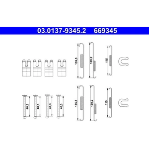 Comparateur de prix : ATE Kit d'accessoires pour mâchoire de frein à tambour pour TOYOTA: Hilux (Ref: 03.0137-9345.2)