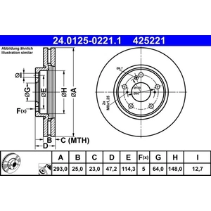ATE Disques de frein pour HONDA: HR-V (Ref: 24.0125-0221.1) pas cher