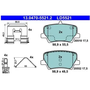 ATE Plaquettes de frein X4 pour VOLVO: XC 40 (Ref: 13.0470-5521.2) pas cher