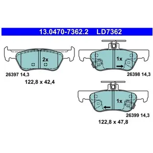 ATE Plaquettes de frein X4 pour HONDA: Jazz (Ref: 13.0470-7362.2) pas cher