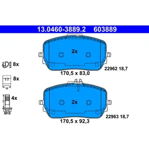 Jeu de plaquettes de frein ATE 13.0460-3889.2, avant pas cher