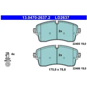 ATE Plaquettes de frein X4 pour LAND ROVER: Discovery, Range Rover (Ref: 13.0470-2637.2) pas cher