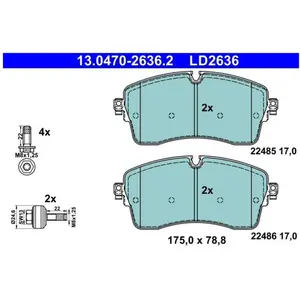 ATE Plaquettes de frein X4 pour JAGUAR: E Pace & LAND ROVER: Range Rover, Discovery (Ref: 13.0470-2636.2) pas cher
