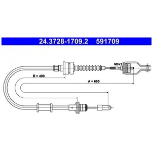 ATE Câble d'embrayage pour NISSAN: Micra (Ref: 24.3728-1709.2)