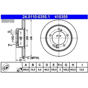 ATE Disques de frein pour SUZUKI: Jimny (Ref: 24.0110-0355.1) pas cher