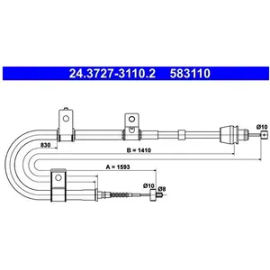 ATE Câble de frein à main pour HYUNDAI: Elantra (Ref: 24.3727-3110.2) pas cher