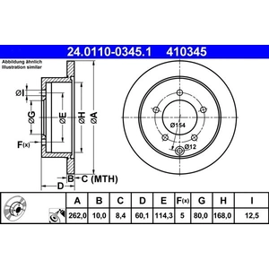 ATE Disques de frein pour MITSUBISHI: Lancer (Ref: 24.0110-0345.1) pas cher