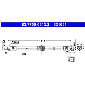 ATE Flexible de frein pour BMW: X3 (Ref: 83.7750-0513.3) pas cher