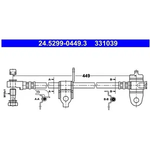 Comparateur de prix : ATE Flexible de frein pour FORD: Transit/Tourneo (Ref: 24.5299-0449.3)