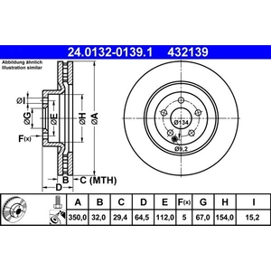 Disque de frein 24.0132-0139.1 ATE 24.01320139.1 pas cher