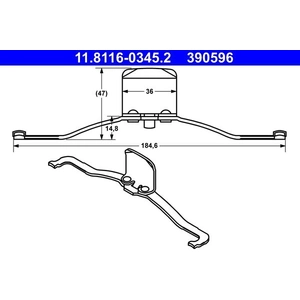 Kit de réparation d'étrier de frein ATE 11.8116-0345.2 pas cher