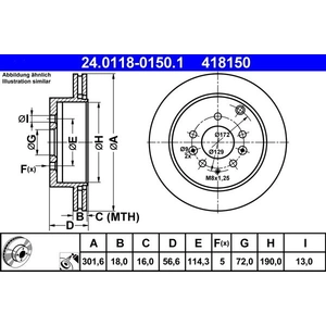 Disque de frein ATE 24.0118-0150.1 arrière, ventilé, 1 pièce pas cher