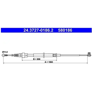 Comparateur de prix : ATE Câble de frein à main pour VOLKSWAGEN: Touran (Ref: 24.3727-0186.2)