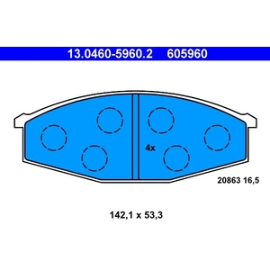 Kit de plaquettes de frein, frein à disque 13.0460-5960.2 ATE 13.04605960.2 pas cher