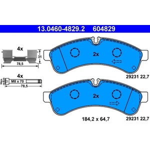 Comparateur de prix : ATE Plaquettes de frein X4 pour IVECO: Daily (Ref: 13.0460-4829.2)