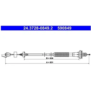 Comparateur de prix : ATE Câble d'embrayage pour PEUGEOT: 206, 206+ (Ref: 24.3728-0849.2)