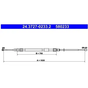 Comparateur de prix : ATE Câble de frein à main pour BMW: Série 3, M3 (Ref: 24.3727-0233.2)