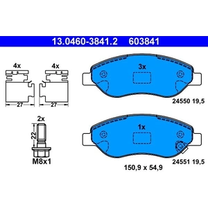 ATE Plaquettes de frein X4 pour OPEL: Corsa (Ref: 13.0460-3841.2) pas cher