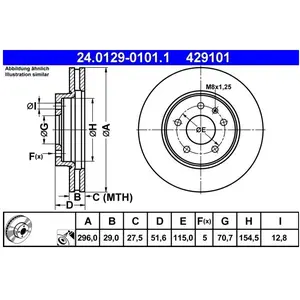 Disque de frein 24.0129-0101.1 ATE 24.01290101.1 pas cher