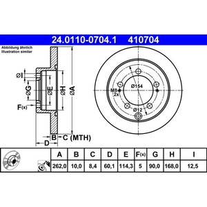 Disque de frein 24.0110-0704.1 ATE 24.01100704.1 pas cher