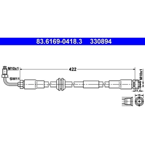 Comparateur de prix : ATE Flexible de frein pour AUDI: RS6, RS4 (Ref: 83.6169-0418.3)