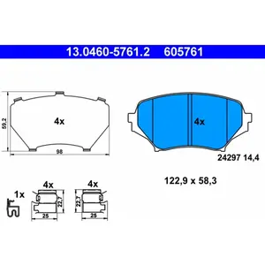 ATE Plaquettes de frein X4 pour MAZDA: MX5 (Ref: 13.0460-5761.2) pas cher