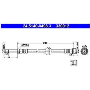 Comparateur de prix : ATE Flexible de frein pour MERCEDES-BENZ: Vito, Viano (Ref: 24.5140-0498.3)
