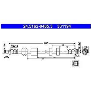 Comparateur de prix : ATE Flexible de frein pour VOLVO: XC 70 (Ref: 24.5162-0405.3)