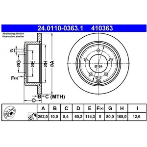 Disque de frein 24.0110-0363.1 ATE 24.01100363.1 pas cher