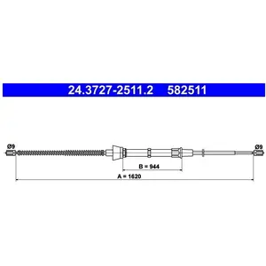 Comparateur de prix : ATE Câble de frein à main pour SKODA: Octavia (Ref: 24.3727-2511.2)