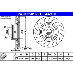Disque de frein 24.0132-0168.1 ATE 24.01320168.1 pas cher