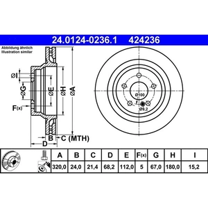 Disque de frein 24.0124-0236.1 ATE 24.01240236.1 pas cher