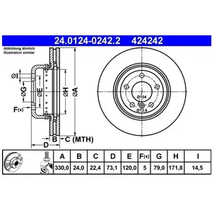 Comparateur de prix : ATE Disques de frein pour BMW: Z4 (Ref: 24.0124-0242.2)