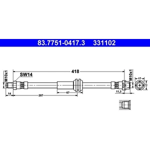 ATE Flexible de frein pour MINI: MINI (Ref: 83.7751-0417.3) pas cher