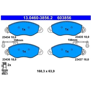 ATE Plaquettes de frein X4 pour NISSAN: Cabstar (Ref: 13.0460-3856.2) pas cher