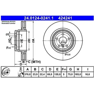 ATE Disques de frein pour BMW: Série 5, Série 7 (Ref: 24.0124-0241.1) pas cher