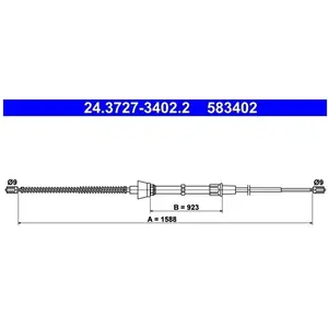 Comparateur de prix : Tirette à câble, frein de stationnement 24.3727-3402.2 ATE 24.37273402.2