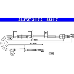 Comparateur de prix : ATE Câble de frein à main pour HYUNDAI: i30 (Ref: 24.3727-3117.2)