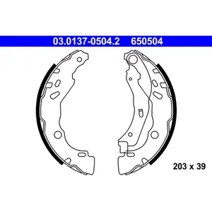 Jeu de mâchoires de frein 03.0137-0504.2 ATE 03.01370504.2 pas cher