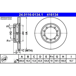 ATE Disques de frein pour FORD: Transit/Tourneo (Ref: 24.0116-0134.1) pas cher