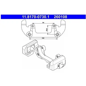 ATE Support, étrier de frein pour BMW: Série 3, Z3, Z4 (Ref: 11.8170-0730.1) pas cher