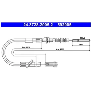Comparateur de prix : ATE Câble d'embrayage pour SUZUKI: Samuraï (Ref: 24.3728-2005.2)