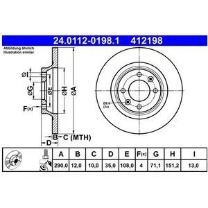 Disque de frein 24.0112-0198.1 ATE 24.01120198.1 pas cher