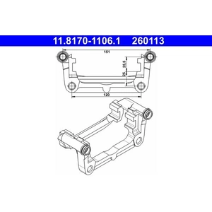 Comparateur de prix : Support, étrier de frein 11.8170-1106.1 ATE 11.81701106.1