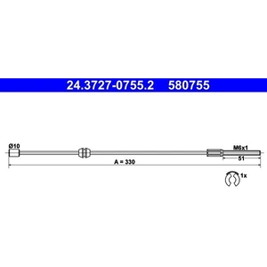 Comparateur de prix : Tirette à câble, frein de stationnement 24.3727-0755.2 ATE 24.37270755.2