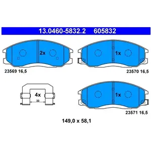 Jeu de plaquettes de frein ATE 13.0460-5832.2, avant pas cher