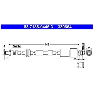 ATE Flexible de frein pour FORD: Mondeo & JAGUAR: X-Type (Ref: 83.7188-0446.3) pas cher