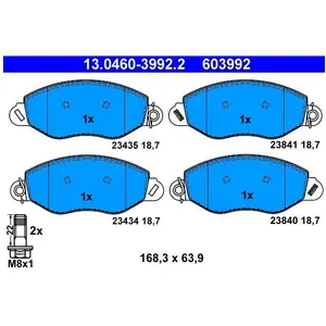 Kit de plaquettes de frein, frein à disque 13.0460-3992.2 ATE 13.04603992.2 pas cher