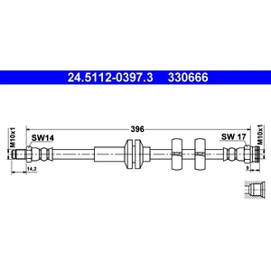 Comparateur de prix : ATE Flexible de frein pour ALFA ROMEO: 147, 156, GT (Ref: 24.5112-0397.3)