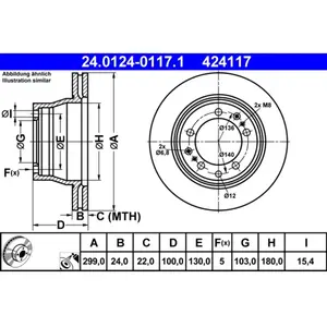 ATE Disques de frein pour PORSCHE: 944, 911, 968 (Ref: 24.0124-0117.1) pas cher